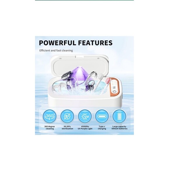 Ultrasonic Jewelry Cleaner 42KHz 3 min 15W IP54 12V 100%Green New in Box - Picture 1 of 12
